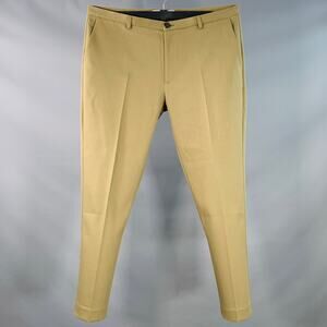 SEFR Size XXL Harvey Khaki Cotton Blend Flat Front Tapered Zip Fly Dress Pants